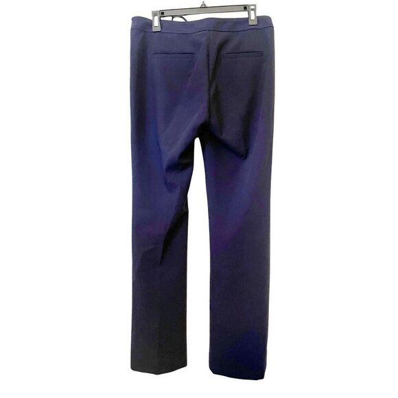 Banana Republic X Oliva Palermo Navy Blue Black Stripe Flare Leg Trousers Size 6 - Picture 3 of 4
